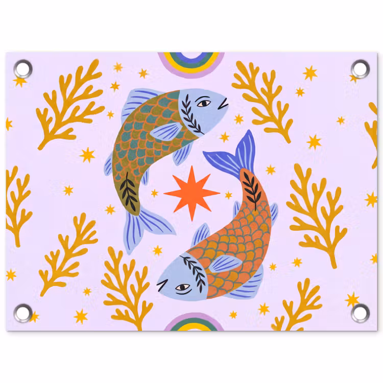 Gartenposter - Fisch – Unterwasser – Tiere – Abstrakt – Farbenfroh — 1