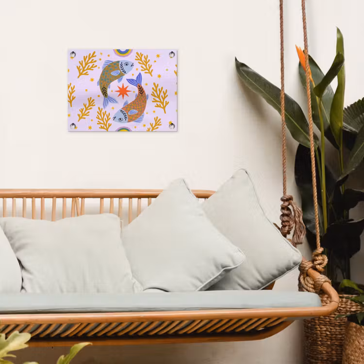 Gartenposter - Fisch – Unterwasser – Tiere – Abstrakt – Farbenfroh — 4