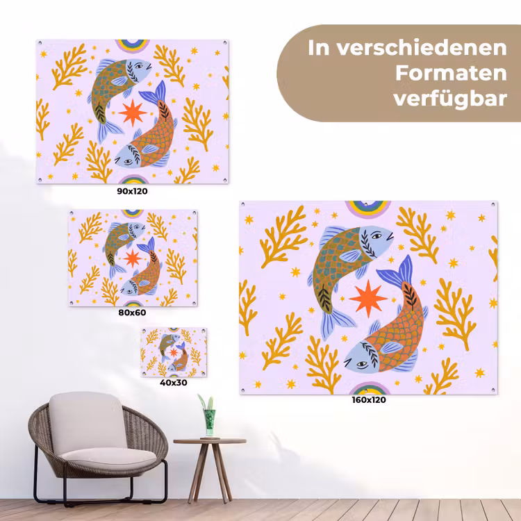 Gartenposter - Fisch – Unterwasser – Tiere – Abstrakt – Farbenfroh — 6