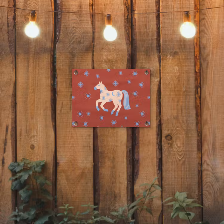 Gartenposter - Tiere – Sterne – Mond – Abstrakt – Rot — 2