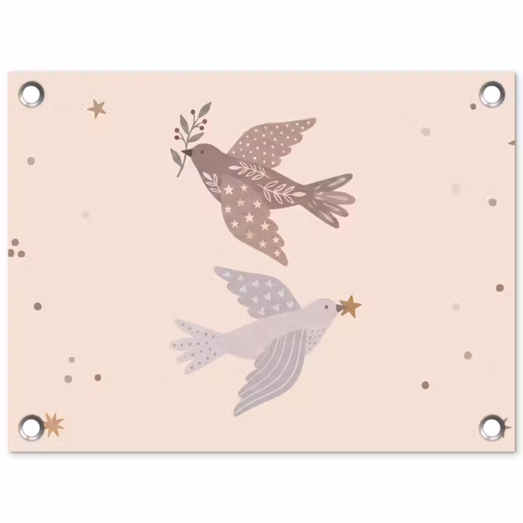 Gartenposter - Vogel – Beeren – Natur – Modern – Beige — 1