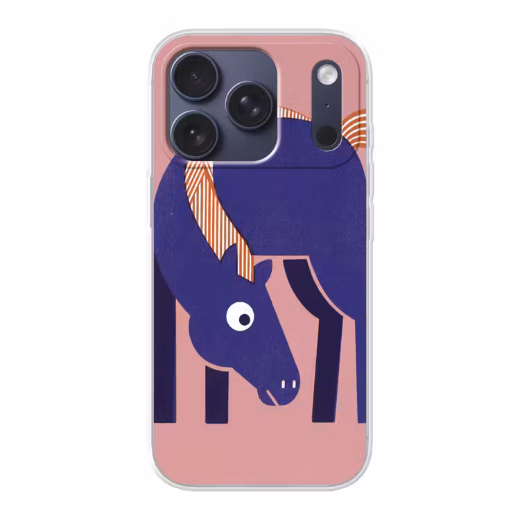 Handyhülle - Pferd – Abstrakt – Tiere – Modern – Blau — 1
