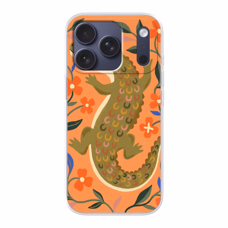 Handyhülle - Tiere – Blumen – Orange – Illustration – Natur — 1