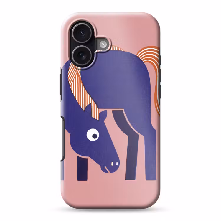 Handyhülle Toughcase - Pferd – Abstrakt – Tiere – Modern – Blau — 1