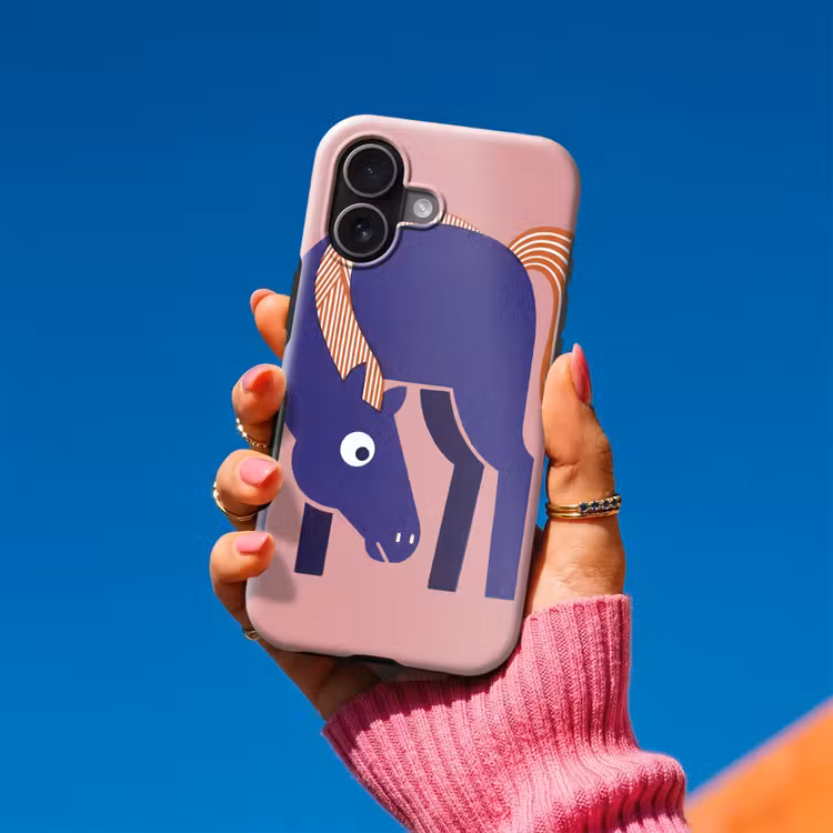 Handyhülle Toughcase - Pferd – Abstrakt – Tiere – Modern – Blau — 2