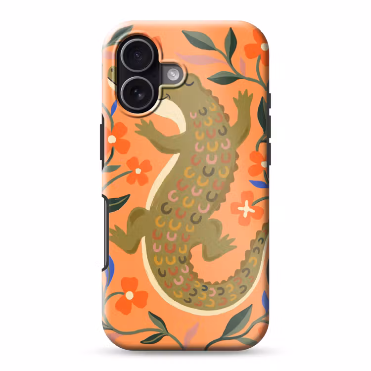 Handyhülle Toughcase - Tiere – Blumen – Orange – Illustration – Natur — 1