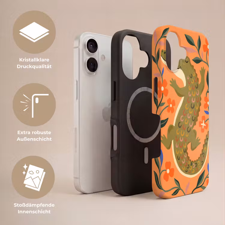Handyhülle Toughcase - Tiere – Blumen – Orange – Illustration – Natur — 3