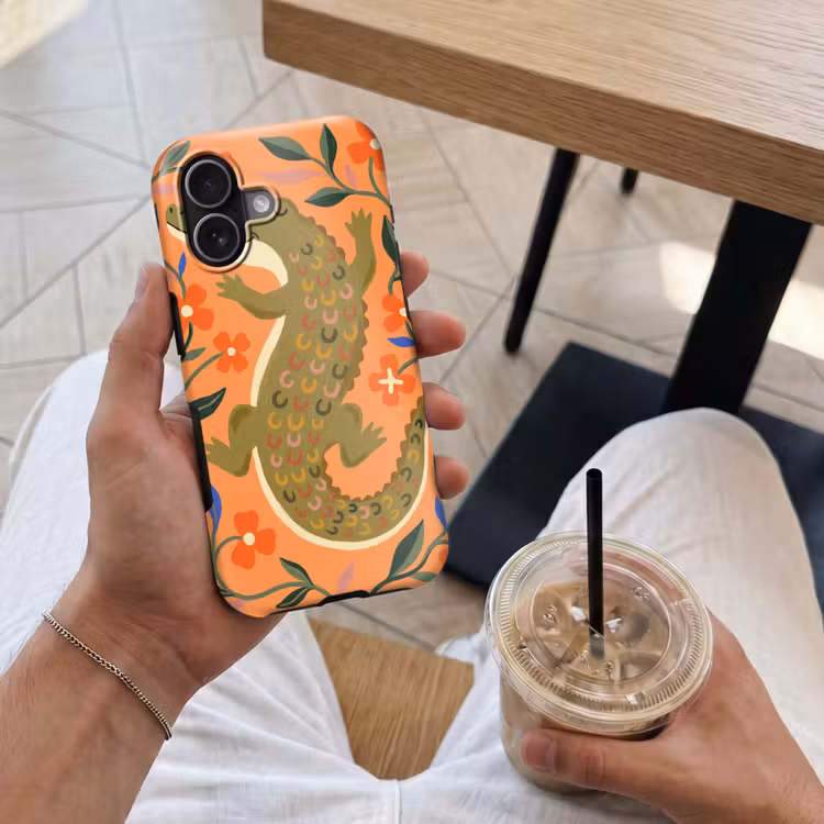 Handyhülle Toughcase - Tiere – Blumen – Orange – Illustration – Natur — 4