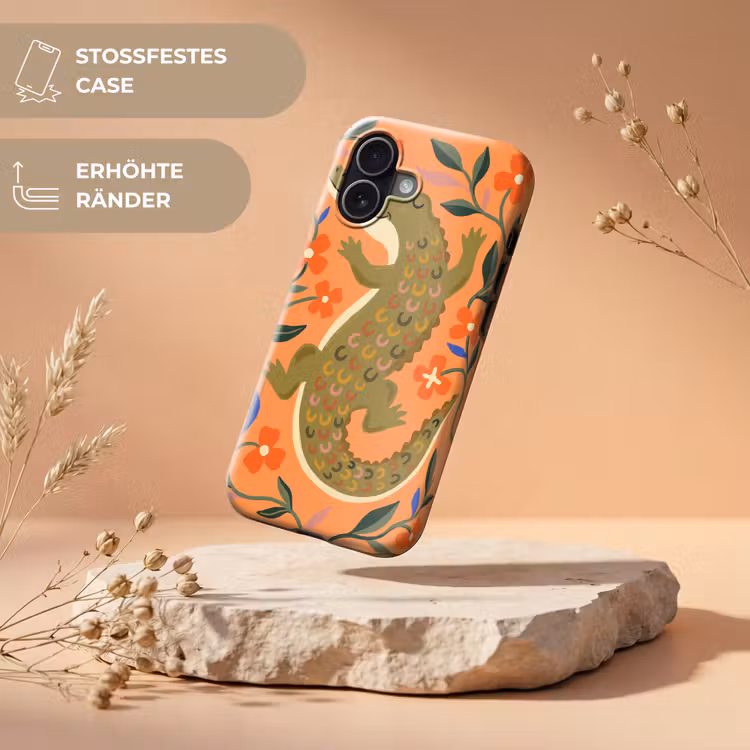 Handyhülle Toughcase - Tiere – Blumen – Orange – Illustration – Natur — 5