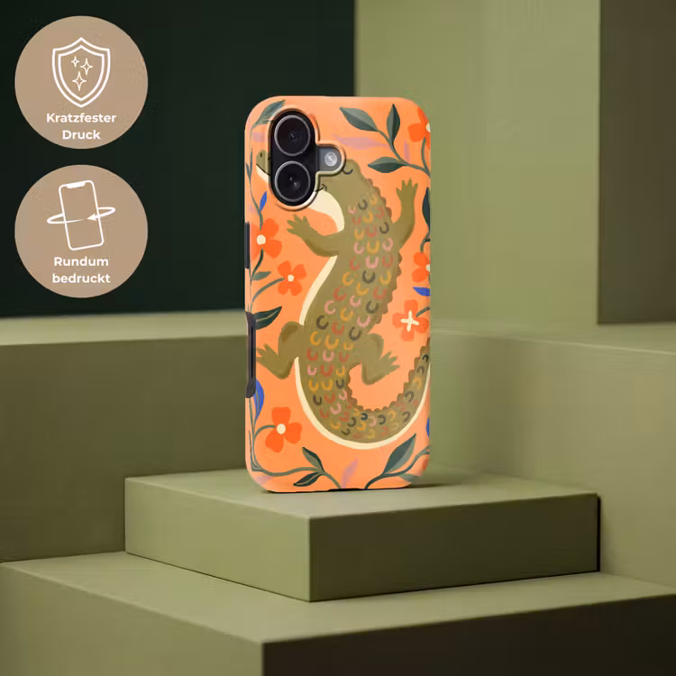 Handyhülle Toughcase - Tiere – Blumen – Orange – Illustration – Natur — 7
