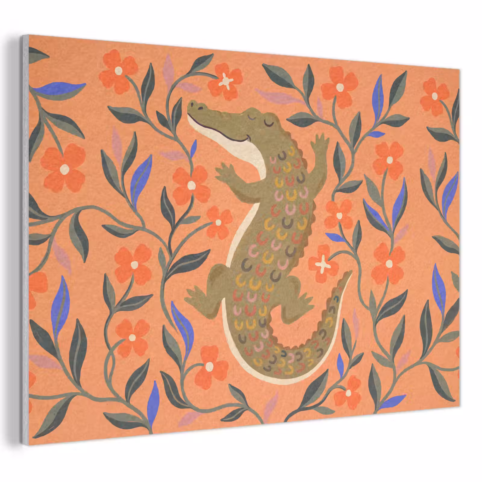 Akustikbild - Tiere – Blumen – Orange – Illustration – Natur — 1