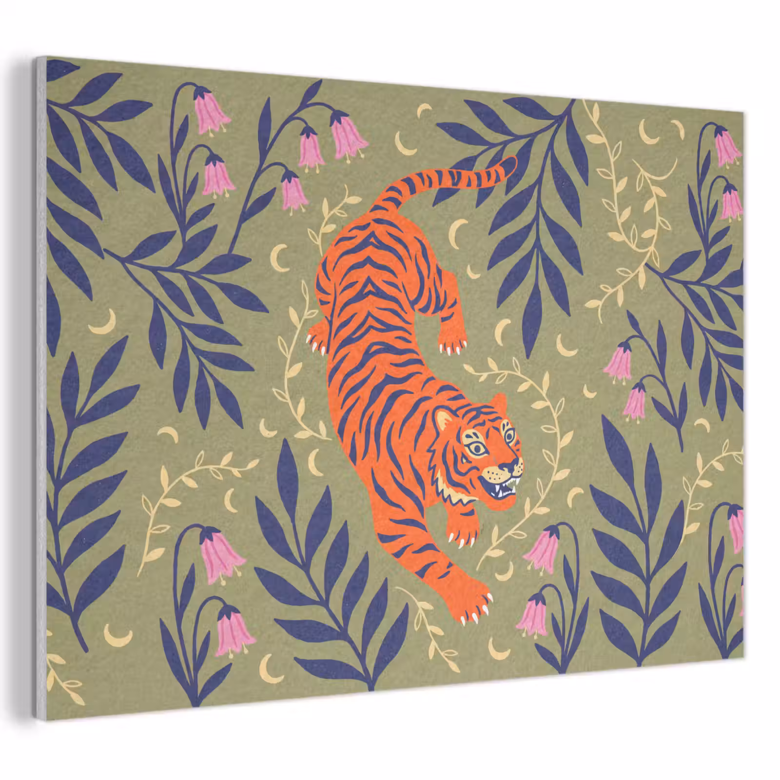 Akustikbild - Tiger – Blätter – Tiere – Illustration – Orange — 1