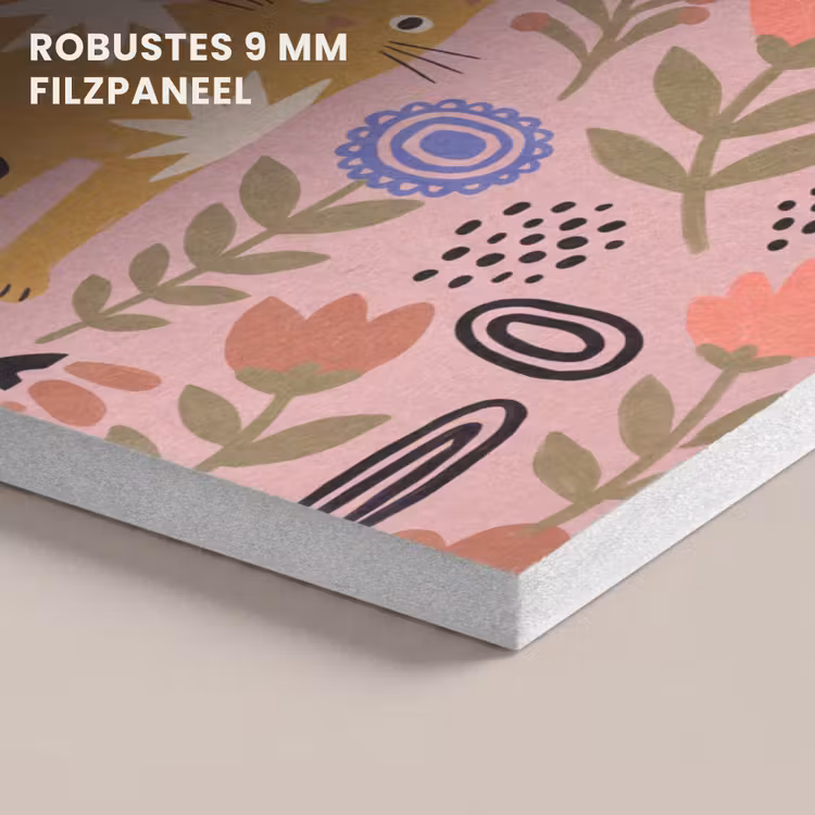 Akustikbild - Katze – Blumen – Tiere – Modern – Rosa — 5
