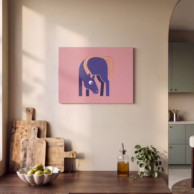 Akustikbild - Pferd – Abstrakt – Tiere – Modern – Blau — 4