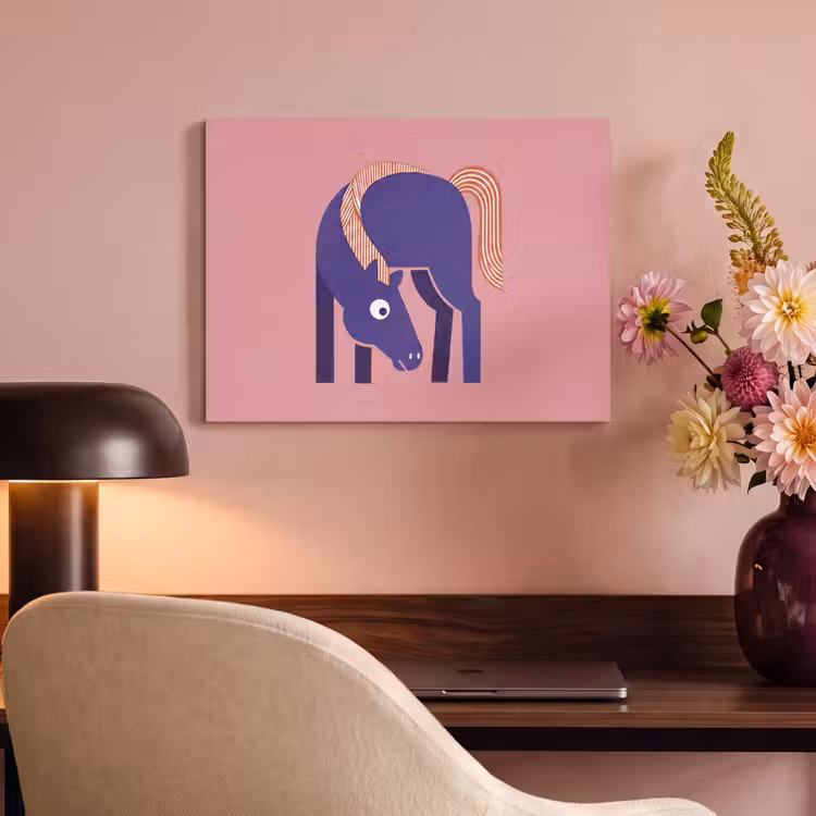 Akustikbild - Pferd – Abstrakt – Tiere – Modern – Blau — 6