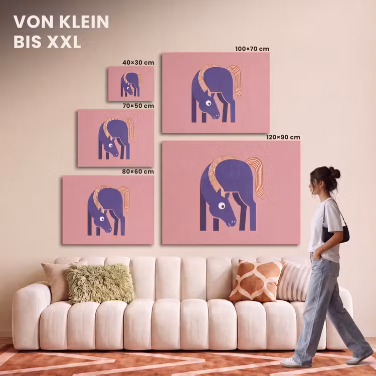 Akustikbild - Pferd – Abstrakt – Tiere – Modern – Blau — 7