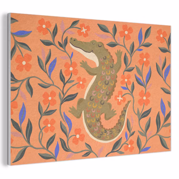 Akustikbild - Tiere – Blumen – Orange – Illustration – Natur — 1