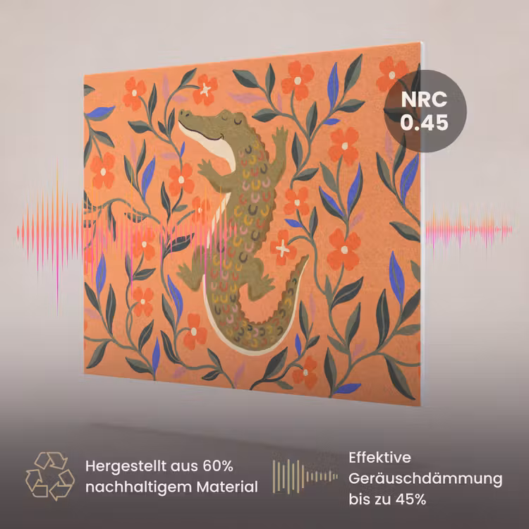 Akustikbild - Tiere – Blumen – Orange – Illustration – Natur — 3