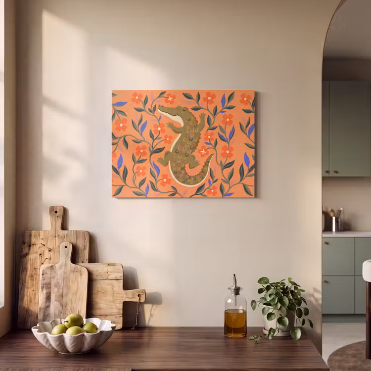 Akustikbild - Tiere – Blumen – Orange – Illustration – Natur — 4