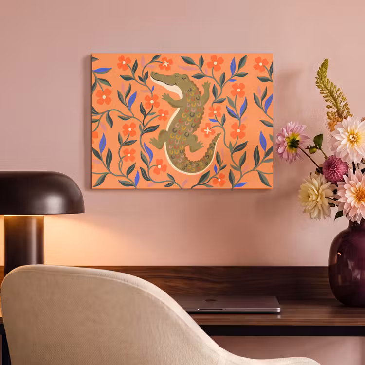 Akustikbild - Tiere – Blumen – Orange – Illustration – Natur — 6