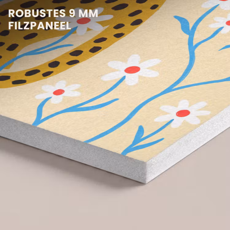 Akustikbild - Tiere – Gepard – Blumen – Modern – Gelb — 5