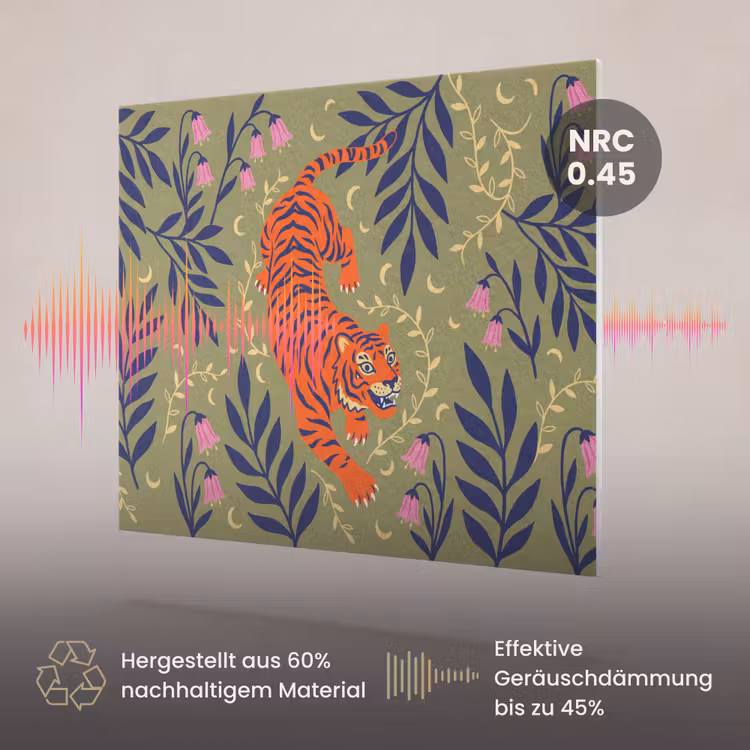 Akustikbild - Tiger – Blätter – Tiere – Illustration – Orange — 3