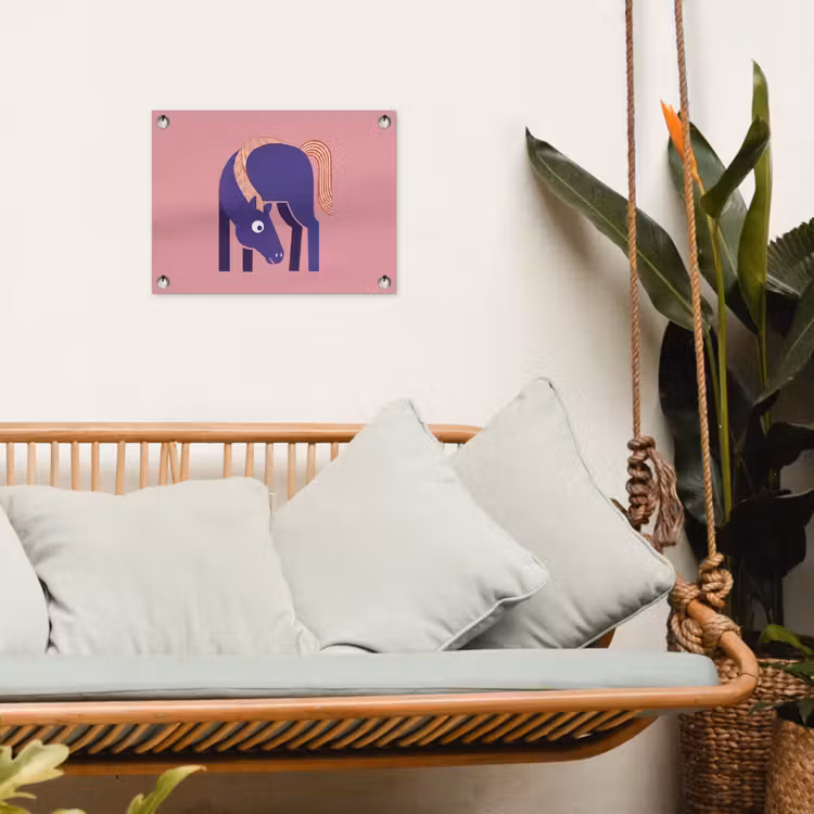 Gartenposter - Pferd – Abstrakt – Tiere – Modern – Blau — 4