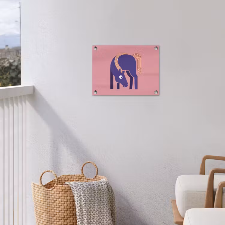 Gartenposter - Pferd – Abstrakt – Tiere – Modern – Blau — 5