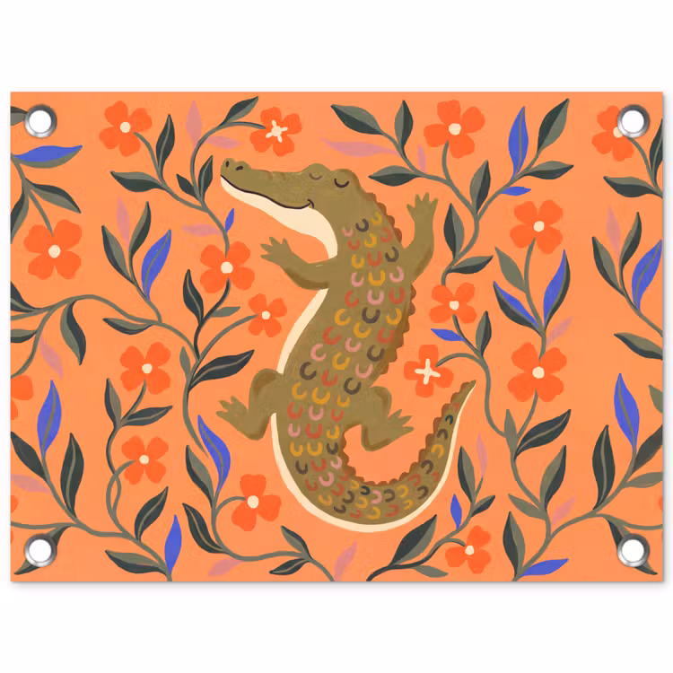 Gartenposter - Tiere – Blumen – Orange – Illustration – Natur — 1