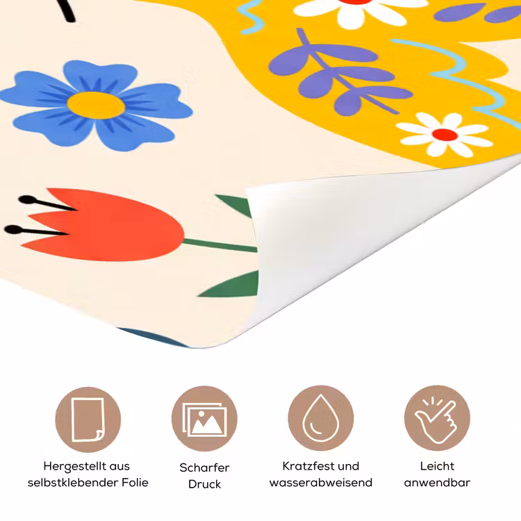 Türtapete - Vögel – Blumen – Folk – Bunt – Tiere — 8