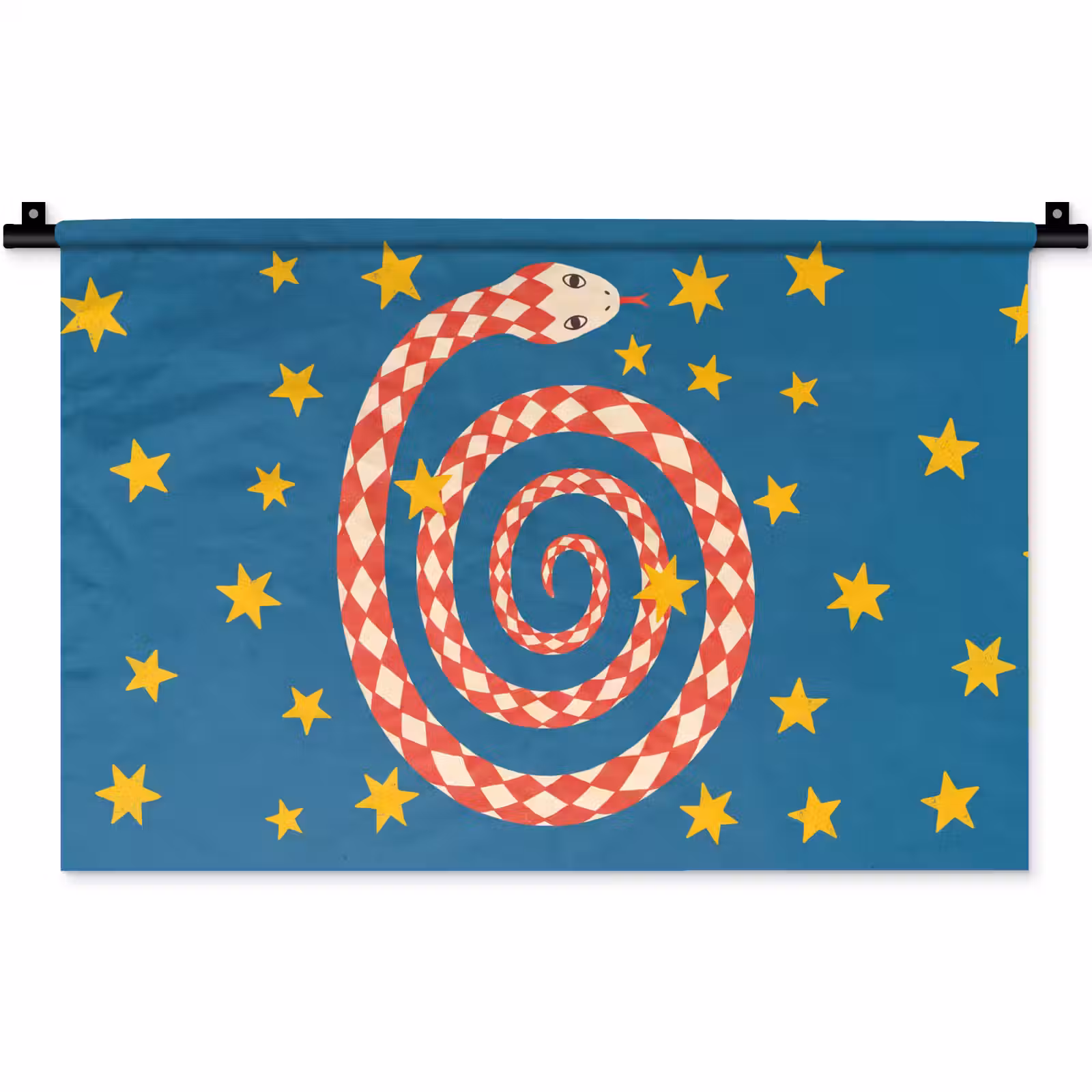 Wandteppich - Schlange – Spirale – Tiere – Illustration – Rot — 1
