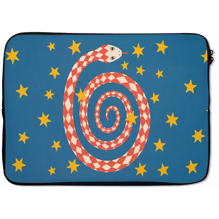 Laptop hülle - Schlange – Spirale – Tiere – Illustration – Rot — 1