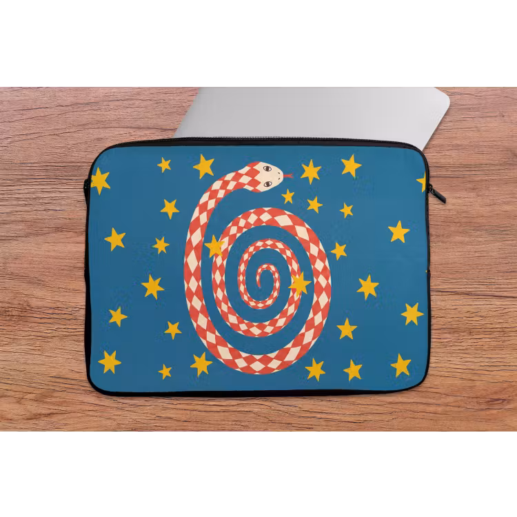 Laptop hülle - Schlange – Spirale – Tiere – Illustration – Rot — 2