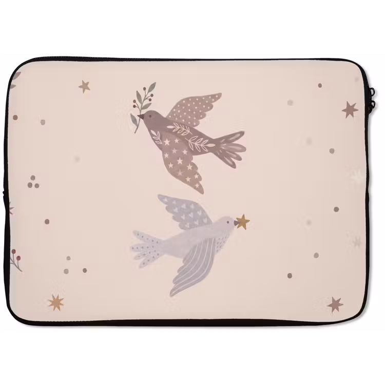 Laptop hülle - Vogel – Beeren – Natur – Modern – Beige — 1