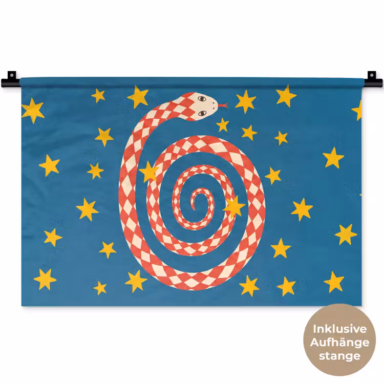 Wandteppich - Schlange – Spirale – Tiere – Illustration – Rot — 9