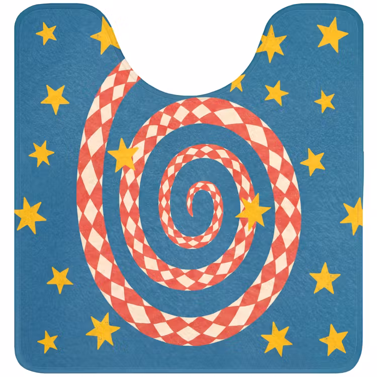 WC Vorleger - Schlange – Spirale – Tiere – Illustration – Rot — 1