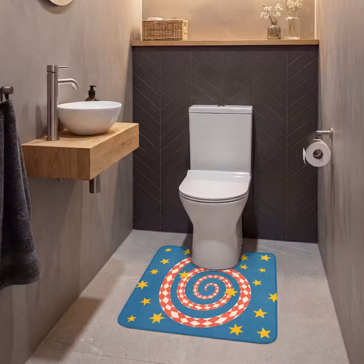 WC Vorleger - Schlange – Spirale – Tiere – Illustration – Rot — 2