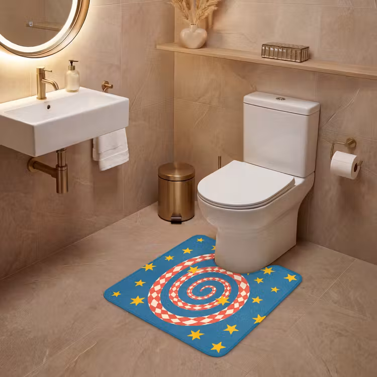 WC Vorleger - Schlange – Spirale – Tiere – Illustration – Rot — 4