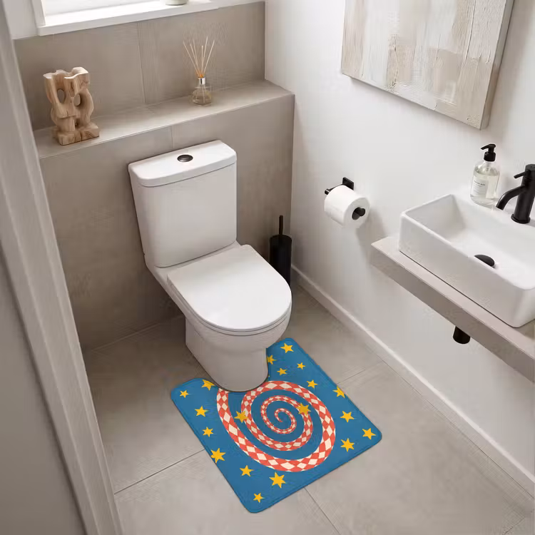 WC Vorleger - Schlange – Spirale – Tiere – Illustration – Rot — 6