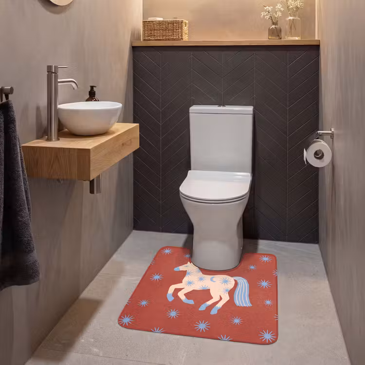 WC Vorleger - Tiere – Sterne – Mond – Abstrakt – Rot — 2