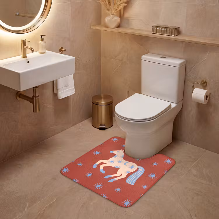 WC Vorleger - Tiere – Sterne – Mond – Abstrakt – Rot — 4