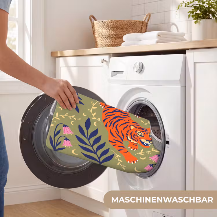 WC Vorleger - Tiger – Blätter – Tiere – Illustration – Orange — 7