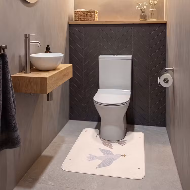 WC Vorleger - Vogel – Beeren – Natur – Modern – Beige — 2