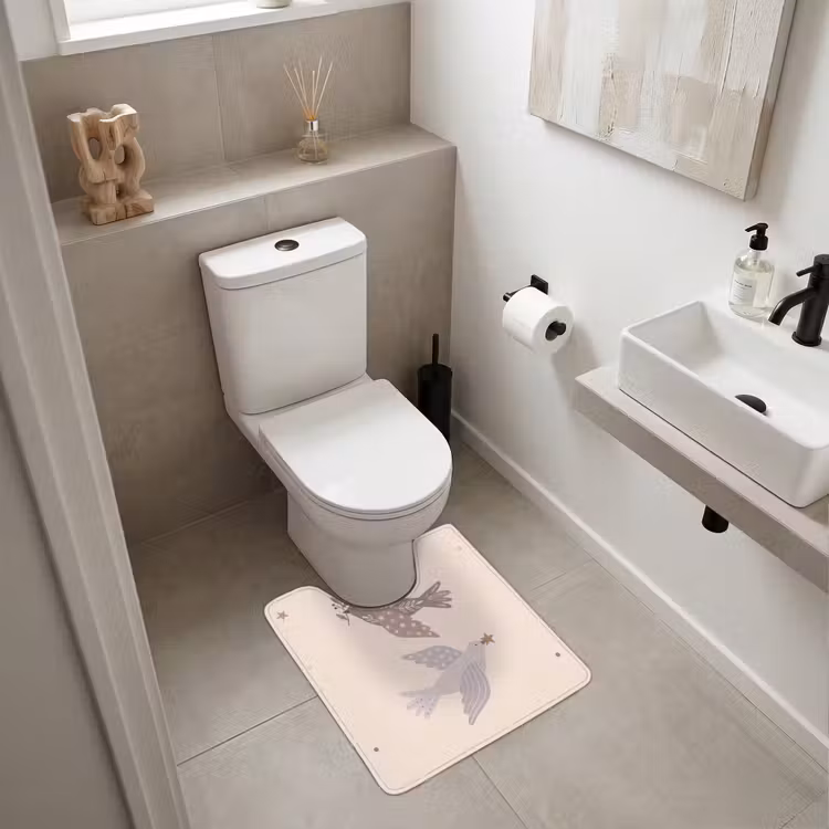 WC Vorleger - Vogel – Beeren – Natur – Modern – Beige — 6