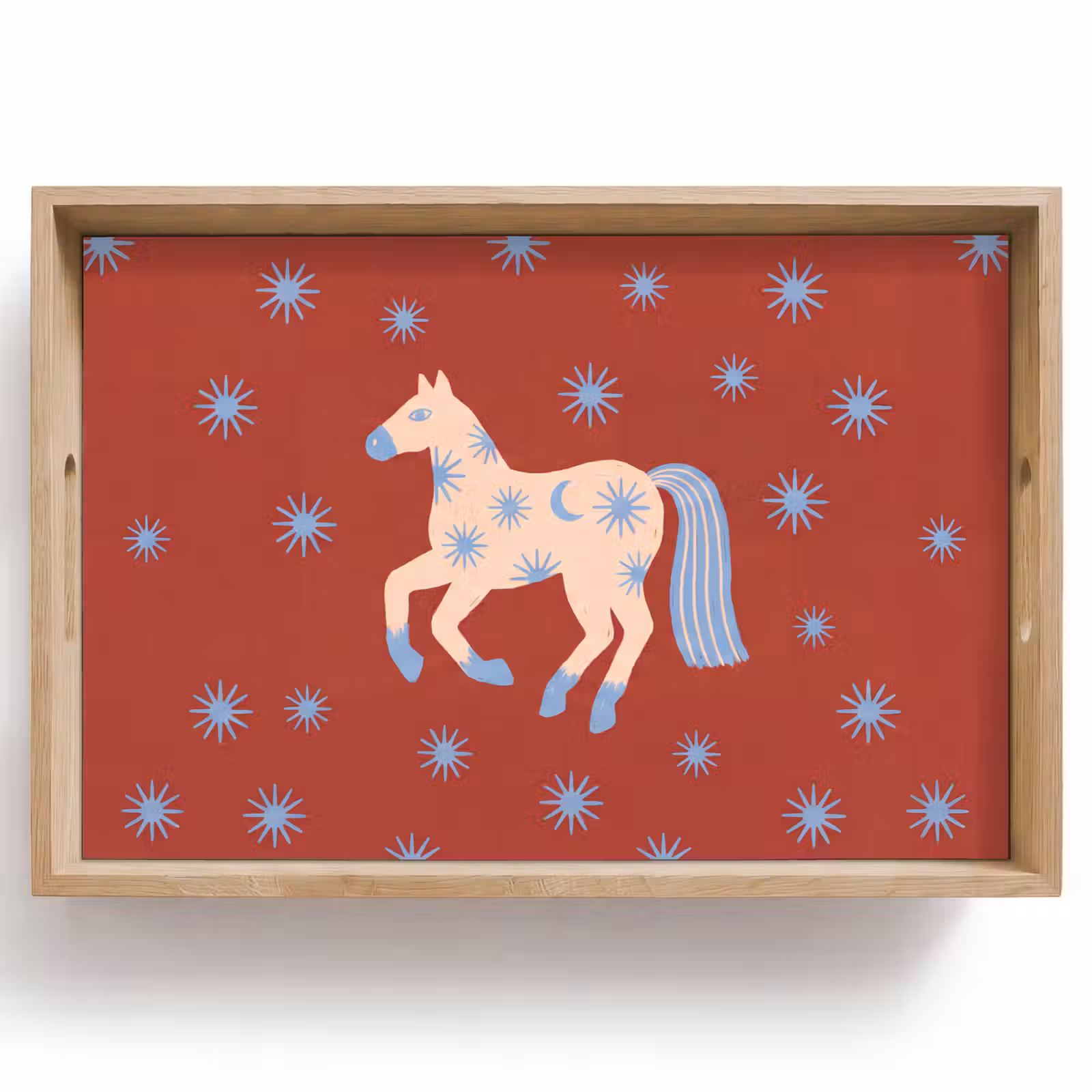 Tablett - Tiere – Sterne – Mond – Abstrakt – Rot — 1