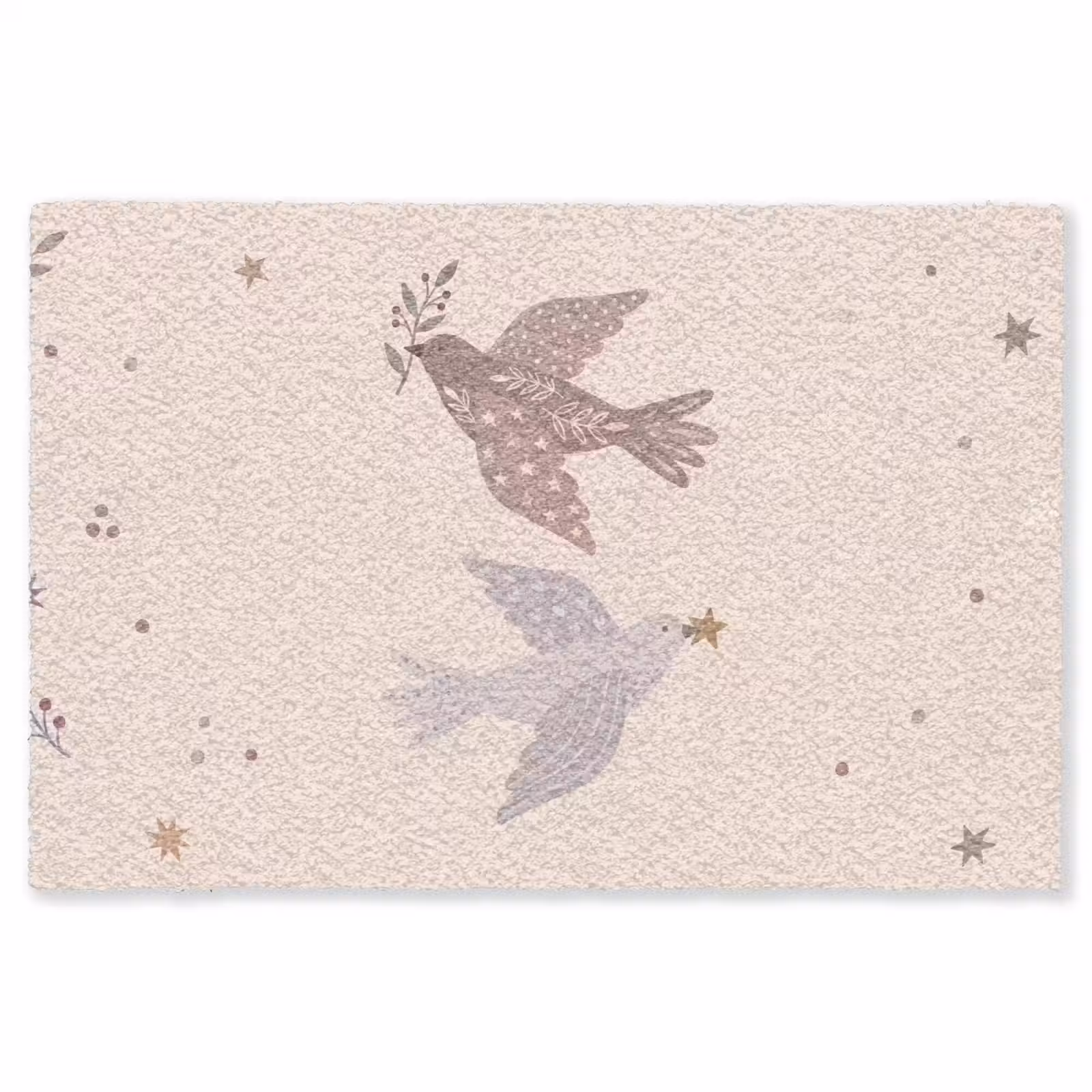 Teppich - Vogel – Beeren – Natur – Modern – Beige — 1