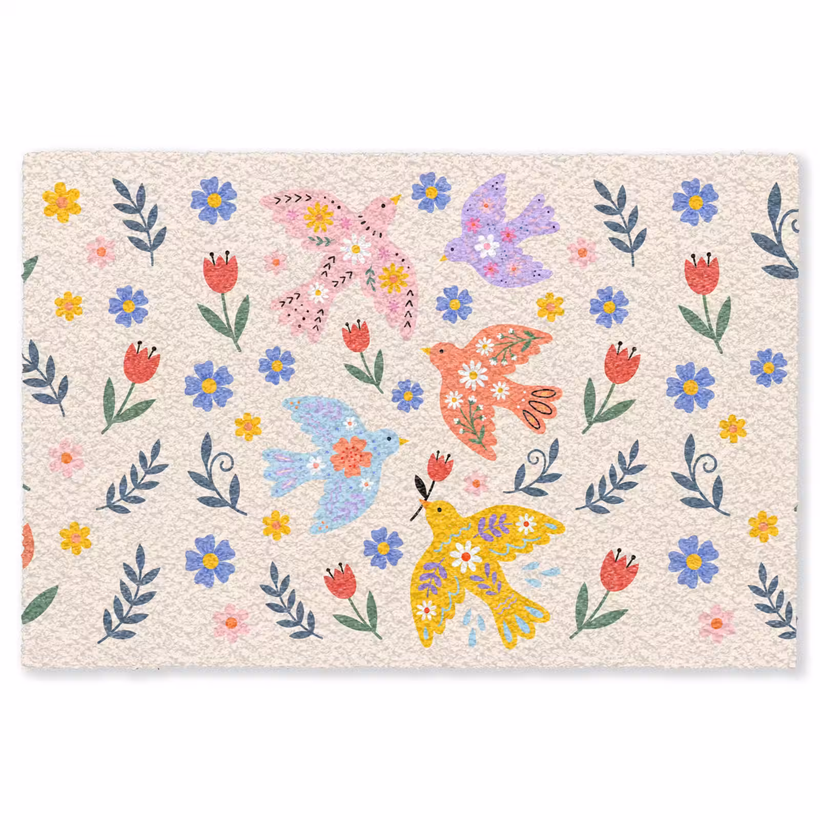 Teppich - Vögel – Blumen – Folk – Bunt – Tiere — 1
