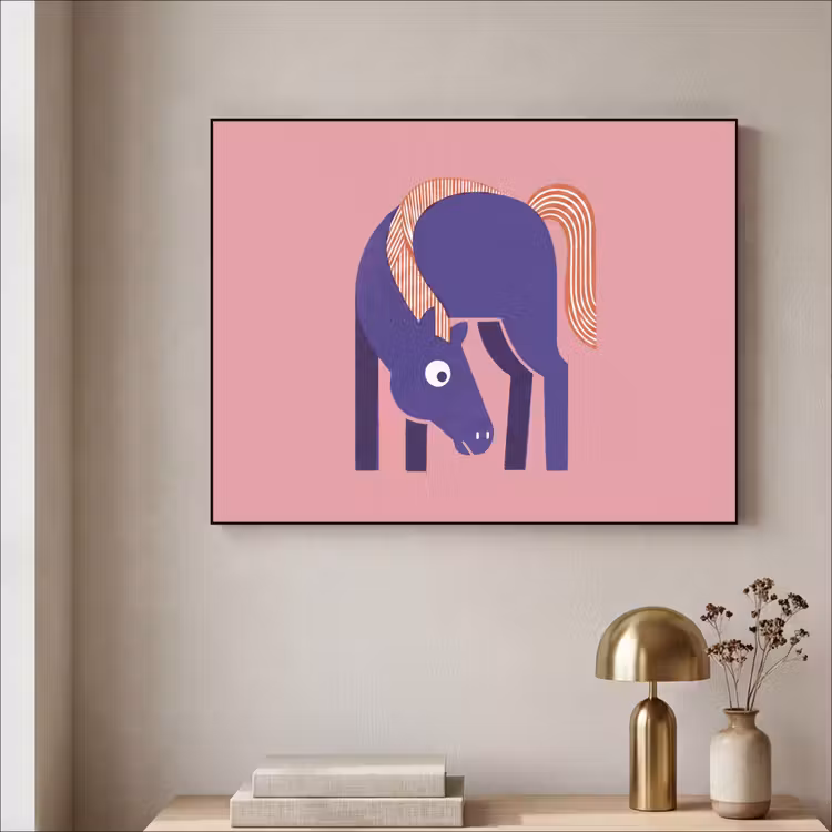 Art Frame - Pferd – Abstrakt – Tiere – Modern – Blau — 4