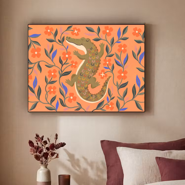 Art Frame - Tiere – Blumen – Orange – Illustration – Natur — 2