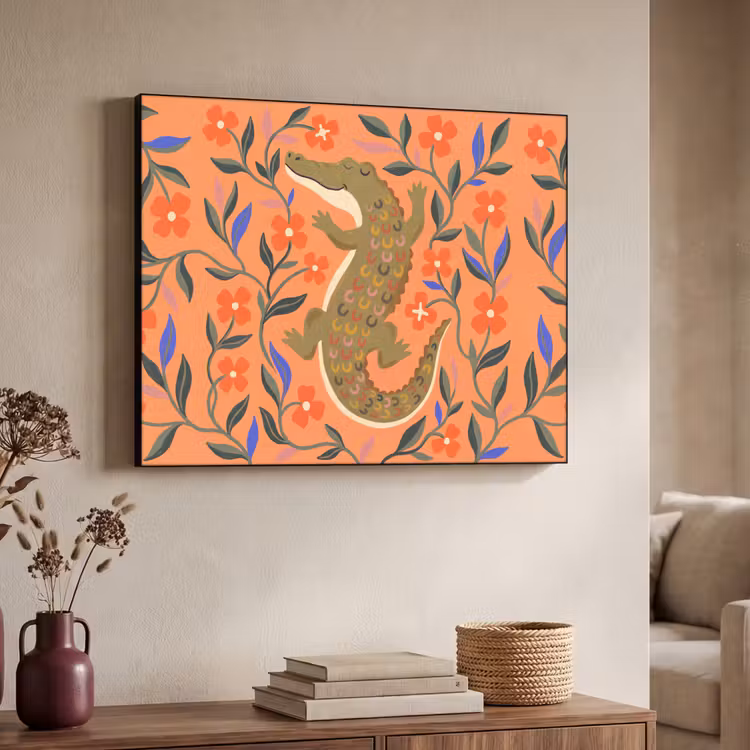Art Frame - Tiere – Blumen – Orange – Illustration – Natur — 3